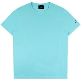 Overview image: PEUTEREY T-shirt Sorbus met geborduurd logo op arm, turquoise
