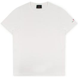 Overview image: PEUTEREY T-shirt Sorbus met geborduurd logo op arm, off white