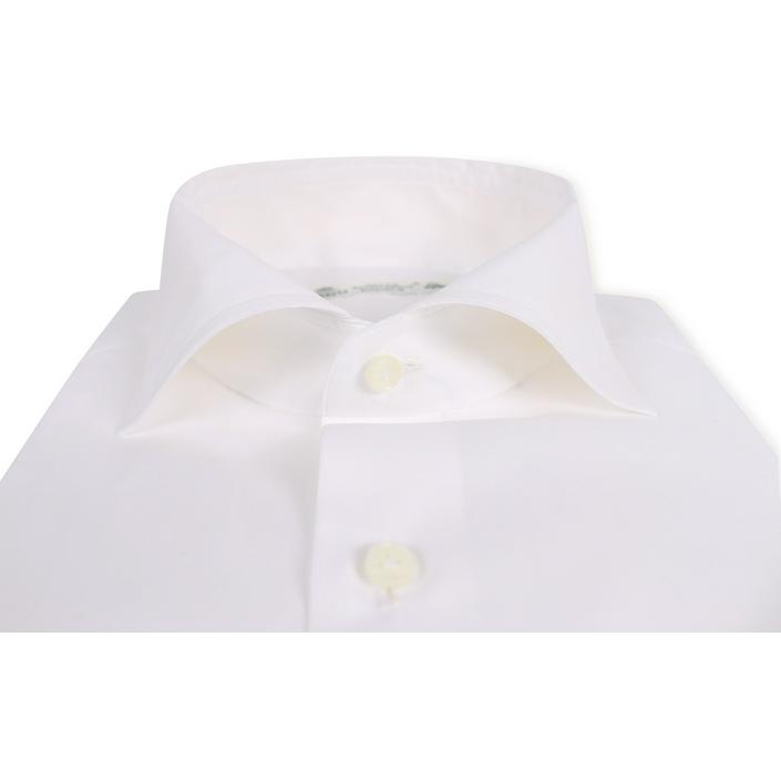 luigi Borrelli overhemd hemd shirt dressshirt dress widespread katoen cotton sakellaridi zephire, wit white light licht bianco 