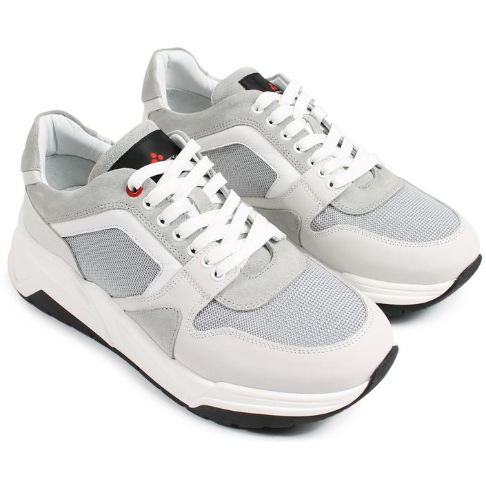 peuterey leyat sneakers trainers schoen schoenen sneaker suede mesh, grey grijs licht light silver white wit bianco