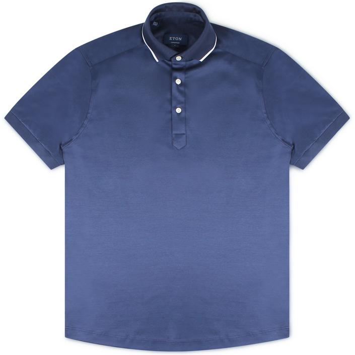 Eton shirts polo poloshirt shortsleeve short sleeve korte mouw, donkerblauw donker blauw navy dark blue