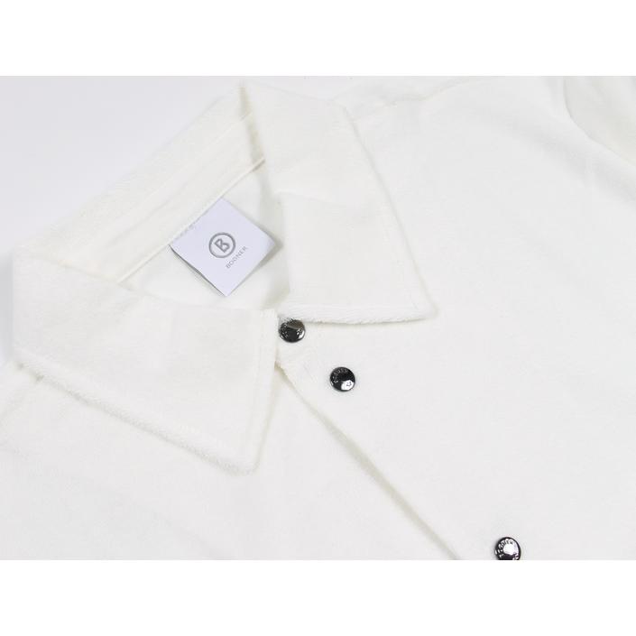bogner kian shirt overhemd terry badstof towel shortsleeve short sleeve korte mouw, white wit licht light bianco