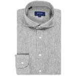 Product Color: ETON Slim fit linnen overhemd met widespread boord, groen
