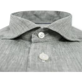 Overview second image: ETON Slim fit linnen overhemd met widespread boord, groen