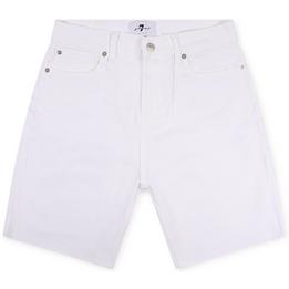 Overview image: 7 FOR ALL MANKIND Denim shorts van katoen-stretch kwaliteit, wit