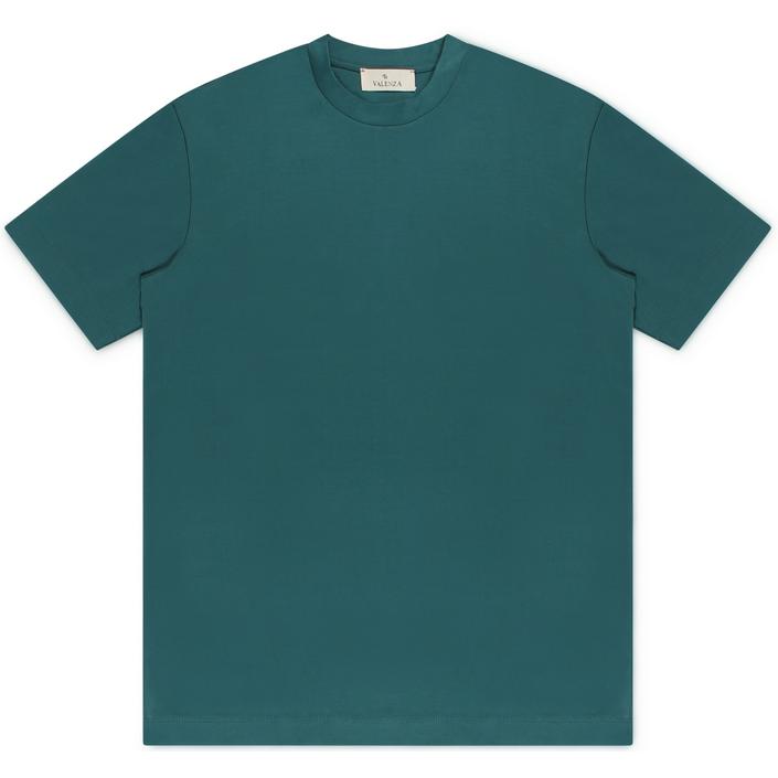 valenza tshirt teeshirt shirt shortsleeve short sleeve korte mouw crewneck crew neck ronde hals, groen green bottlegreen petrol 1