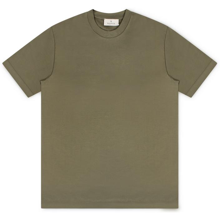 valenza tshirt teeshirt shirt shortsleeve short sleeve korte mouw crewneck crew neck ronde hals, groen green legergroen leger army 1