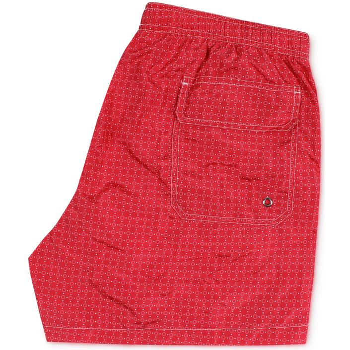 luigi borrelli zwembroek swimwear swimtrunks trunks print printed, rood red white wit