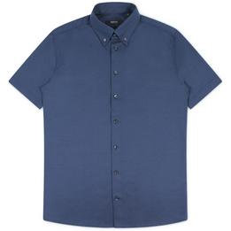 Overview image: DESOTO LUXURY Jersey overhemd met button down kraag, donkerblauw