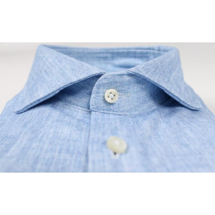 desoto luxury overhemd shirt jersey shirt stretch gemeleerd melange, lichtblauw licht light baby blue blauw
