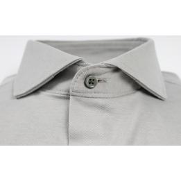 Overview second image: DESOTO LUXURY Jersey overhemd van piqué kwaliteit, lichtgrijs