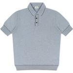 Product Color: LUIGI BORRELLI Poloshirt van Pima katoen, lichtblauw met bruine biezen