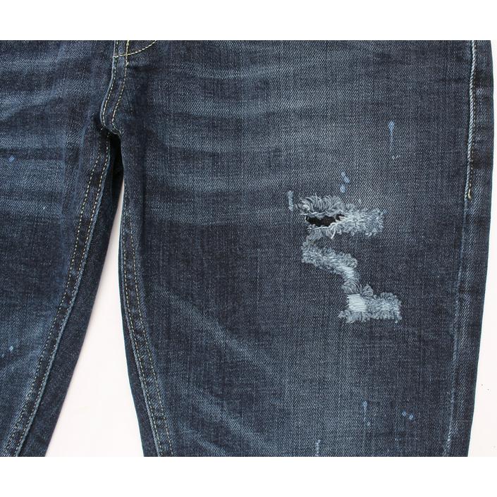 dondup jeans broek spijkerbroek denim stretch george destroyed bleached slijtage, donker dark jeansblauw 2