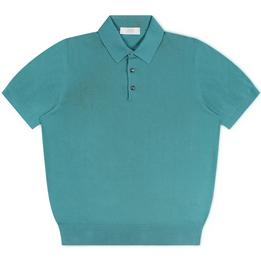 Overview image: MAURO OTTAVIANI Poloshirt van gebreid katoen, turquoise