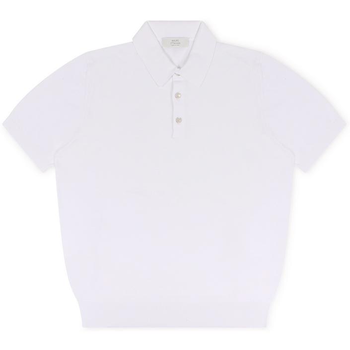 mauro ottaviani polo poloshirt shirt zomer summer knitwear kniwtted shortsleeve short sleeve korte mouw, wit white light licht bianco 