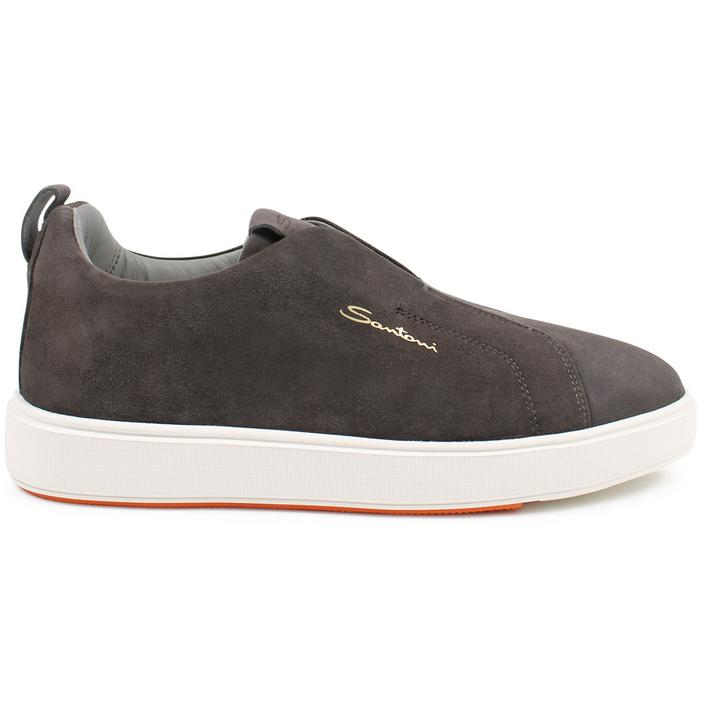 santoni slipon slip on sneaker sneakers  shoes sneakers trainers, grijs grey donkergrijs donker dark graphite antraciet