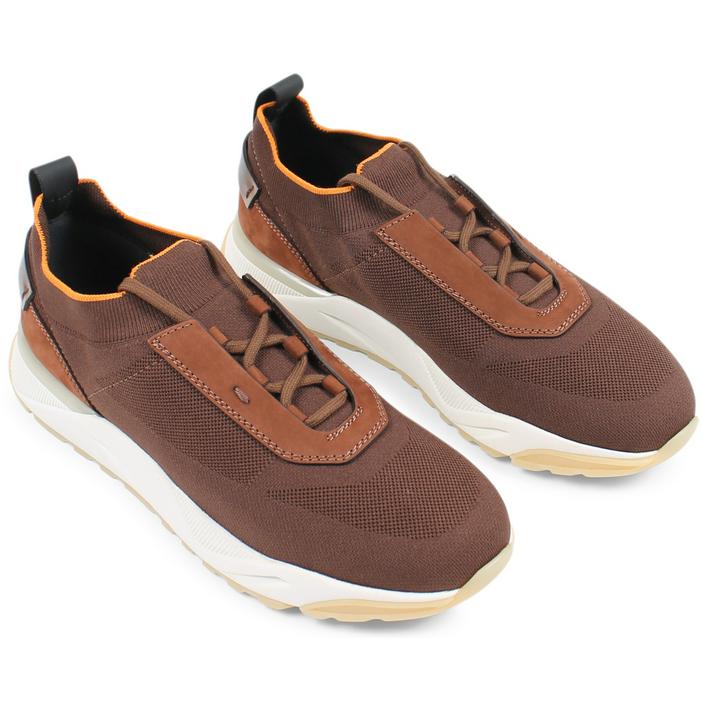 santoni innova inova shoes sneakers trainers knit schoen schoenen knitted, bruin brown cognac