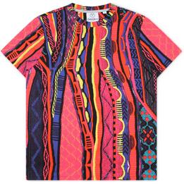 Overview image: CARLO COLUCCI T-shirt met multicolor breiprint, roze