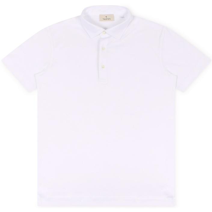 Valenza polo poloshirt shirt shortsleeve short sleeve korte mouw mercerised gemerceriseerd katoen cotton, wit white light licht bianco
