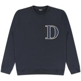 Overview image: DONDUP Sweater met geborduurd logo, donkerblauw