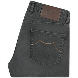Overview image: MOORER Jeans Credi met luxe details, zwart