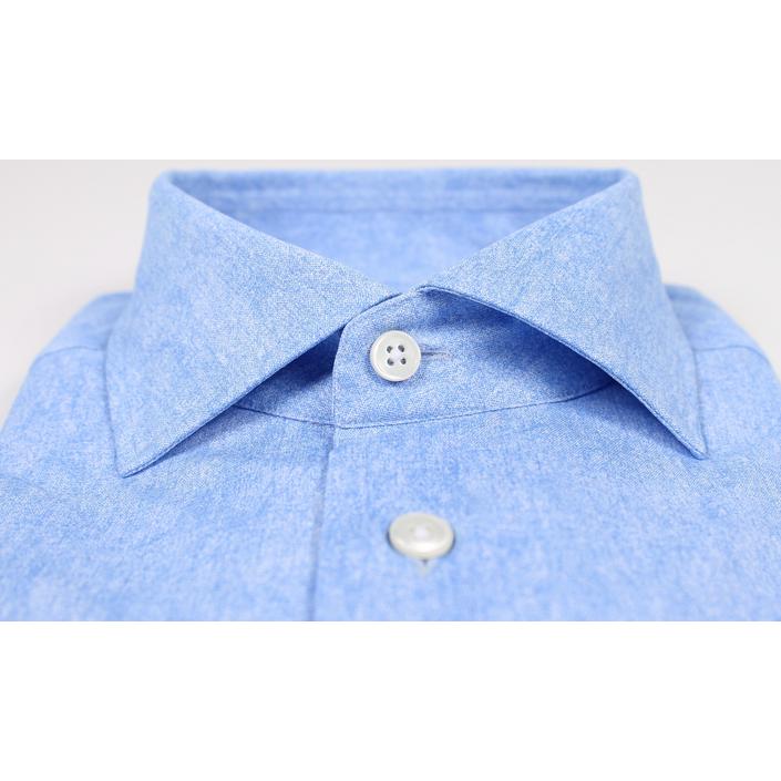 emanuele maffeis shirt dress casual overhemd 4way stretch hemd print printed, blauw blue lichtblauw licht light baby 1