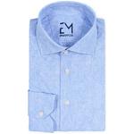Product Color: EMANUELE MAFFEIS Overhemd Lulus van geprinte 4-way stretch kwaliteit, lichtblauw