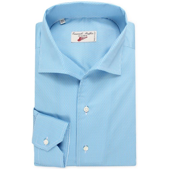 emanuele maffeis shirt kraag schiller onepiece one piece casual overhemd print printed, blauw blue 1