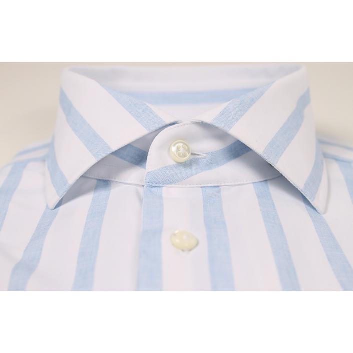 emanuele maffeis shirt kraag schiller onepiece one piece casual overhemd print printed stripe streep, blauw blue wit white bianco 1