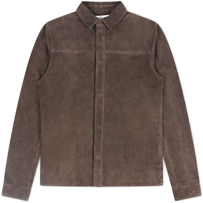 alter ego overshirt shirt jack jas jasje overshirt suede leather ronald, bruin brown donkerbruin donker dark