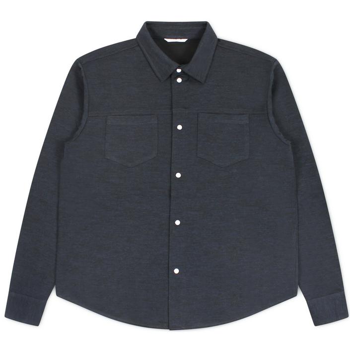 marco pescarolo overshirt shirt jersey jacket jas jasje zeus wol wool, donkerblauw donker dark blue navy blauw 1