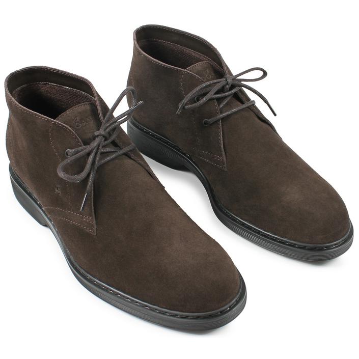 hogan chukka boots desert boot h576 schoen schoenen veterschoen halfhoog half hoog suede leer leather, bruin brown donkerbruin donker dark