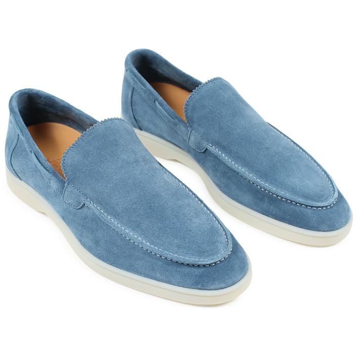 aurelien yacht loafers loafer schoen schoenen intapschoen witte zool white sole, baby blue blue lichtblauw licht light