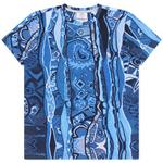 Product Color: CARLO COLUCCI T-shirt met breiprint, blauw