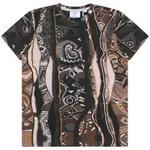 Product Color: CARLO COLUCCI T-shirt met breiprint, bruin/zwart