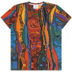 Product Color: CARLO COLUCCI T-shirt met breiprint, multicolor