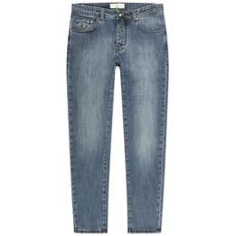luigi borrelli caracciolo jeans spijkerbroek denim 5 pocket slim fit, washed