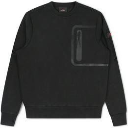 peuterey trui sweater sweatshirt crewneck crew neck ronde hals tech fleece techfleece rios, zwart black dark donker nero