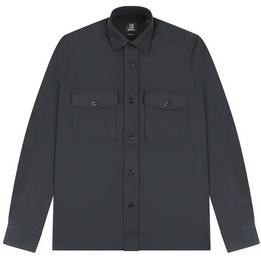 genti overshirt shirt overhemd hemd jas jasje dynamic stretch button knopen, donkerblauw donker dark navy blue blauw