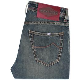 jacob cohen jeans spijkerbroek broek denim scott cropped carrot fit slim slimfit, washed vintage wash stonewashed roze pink 1