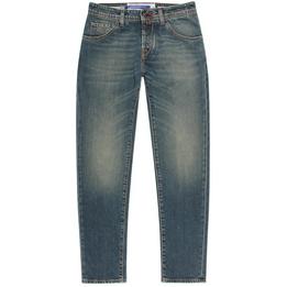 jacob cohen jeans spijkerbroek broek denim scott cropped carrot fit slim slimfit, washed vintage wash stonewashed roze pink