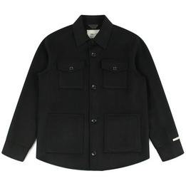 palto jas jack shirt overshirt wool wol winterjas unlined jacket sasha, zwart black dark donker nero